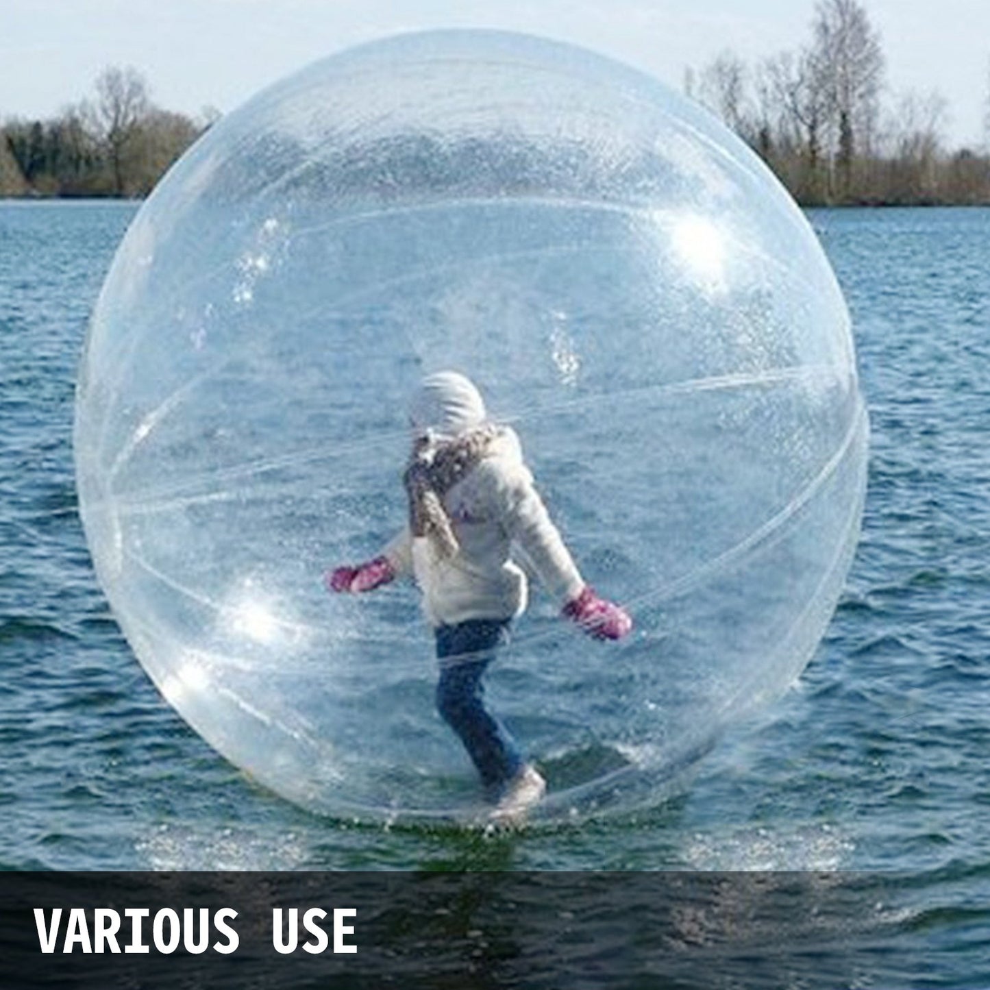 2M Walk on Water Walking Ball Roll Uppblåsbar Zorbboll med tysk dragkedja PVC