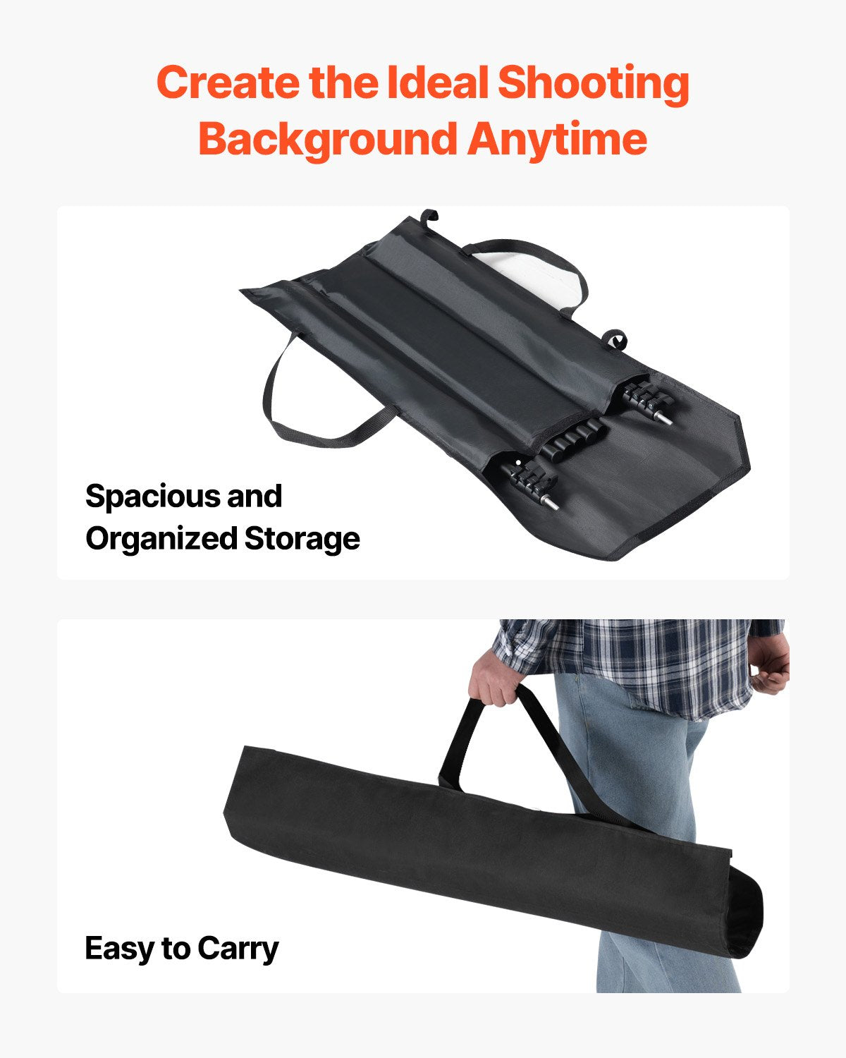 Bakgrundsstativ, 6,5 x 10 fot justerbart fotobakgrundsstativ, bärbart bakgrundsstativ med 5 tvärstänger, kraftigt projektordukstativ, för bröllop, fotovideostudio och fest