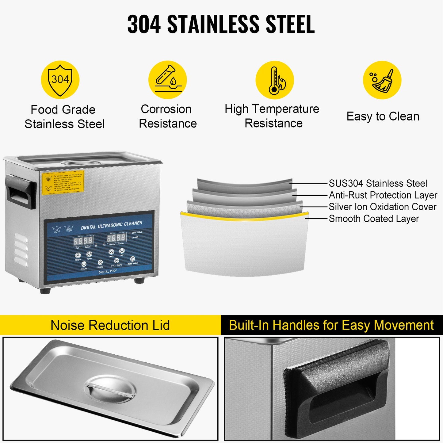 6L Ultraljudsrengörare Dubbelfrekvens Ultraljudsrengöringsmaskin med värmare Smyckesrengörare för Smyckesdelar Glasögonring Protesinspelning Kretskort 28/40KHz
