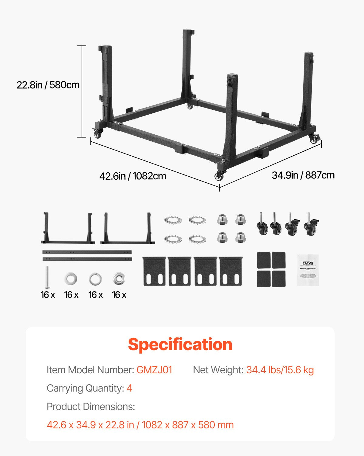 Jeep dörrförvaringsvagn, 4 dörrars flyttbar förvaringsvagnsställ med förtjockad gummikudde, robust bildörrhållare passar för Jeep Wrangler JK JL/Gladiator JT 2007-2023 JK JL / Gladiator JT