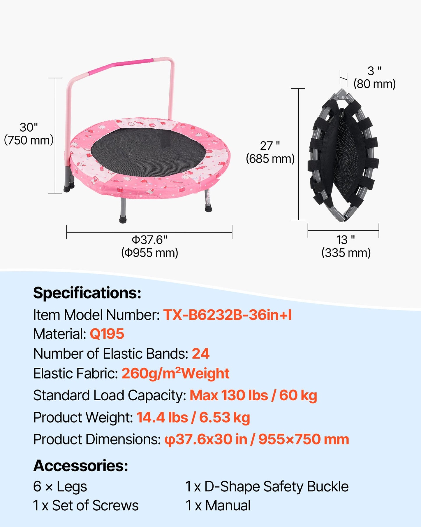90 cm barnstudsmatta, 1 meter inomhus- och utomhusstudsmatta, hopfällbar ministudsmatta med handtag, rebounderstudsmatta för småbarn, födelsedagspresent till barn från 3 år, pojkar och flickor för skojs skull, röd