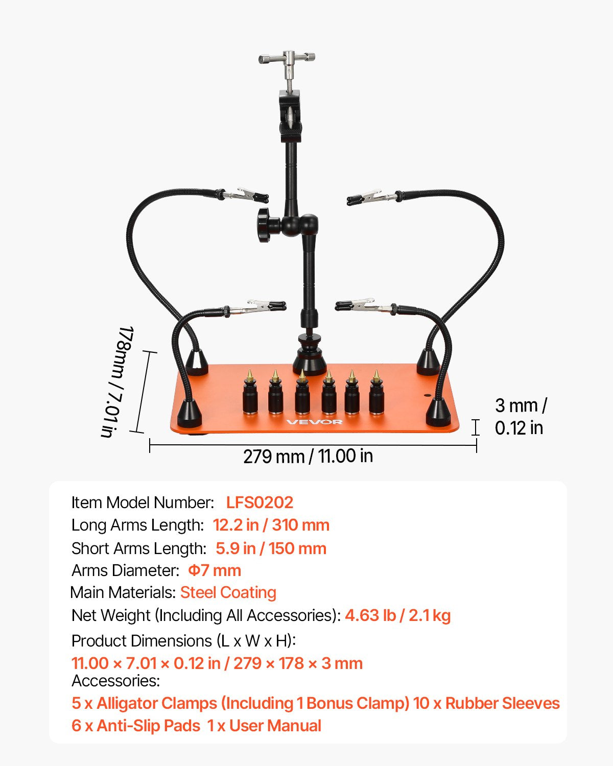 Magnetisk lödstation med hjälpande händer, 4 flexibla armar för tredje hand, med 6 kretskortshållare och 360 varmluftspistolhållare, kraftig lödhjälp för elektronikreparationer