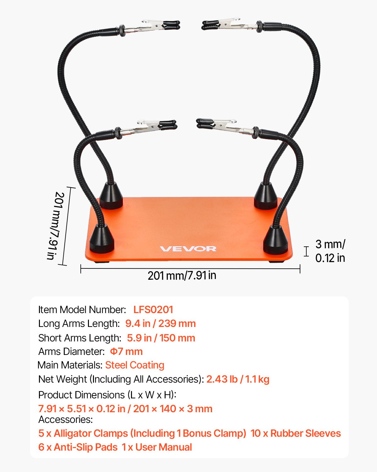 Magnetisk lödstation med hjälpande händer, 4 flexibla armar för tredje hand, med krokodilklämmor och halkfri stålbas, lödstation med hjälpande händer för elektronikreparation, hantverk, hobby, gör-det-själv