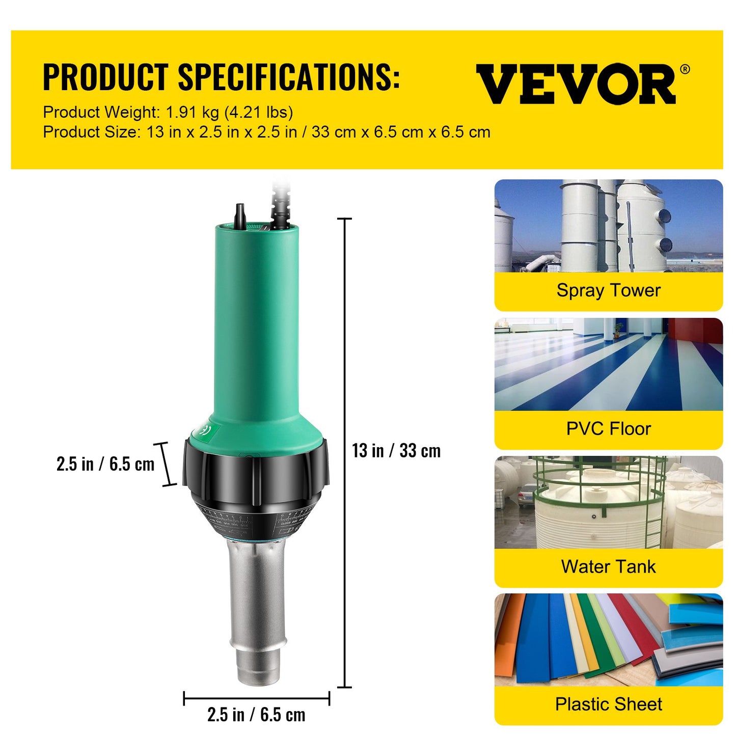 Taksvets, 8 st PVC-svetspistol, 1600W varmluftssvets för plast, 220V PVC-värmepistol, plastsvets med glimmerrörsvärmekärna, steglös temperaturreglering 104-1112 °F plastsvetssats
