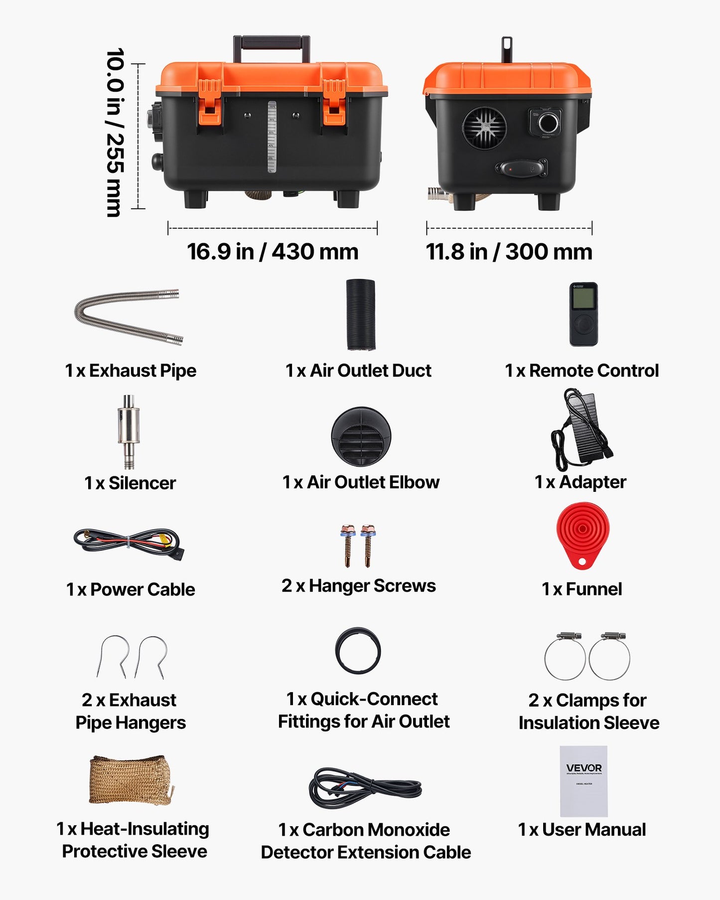Dieselvärmare, 8KW, DC 12V/24V, allt-i-ett bärbar dieselluftvärmare med fjärrkontroll och LCD-skärm, snabb uppvärmning, lågt ljud, 4 liters bränsletank för lastbilar, skåpbilar, husbilar, husbilar och garage
