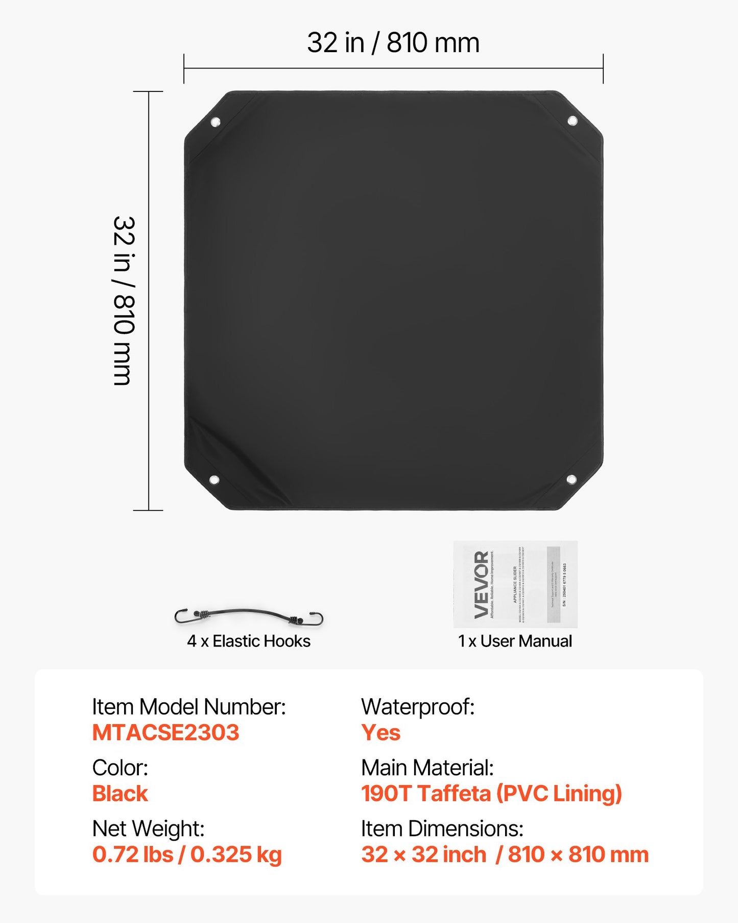 Luftkonditioneringsskydd för utomhusenheter, 810 x 810 mm Central AC-skydd för luftkonditioneringsenhet, Top Universal Mesh Defender Regntät Enkel installation för utomhusbruk Utomhus Alla årstider, Svart