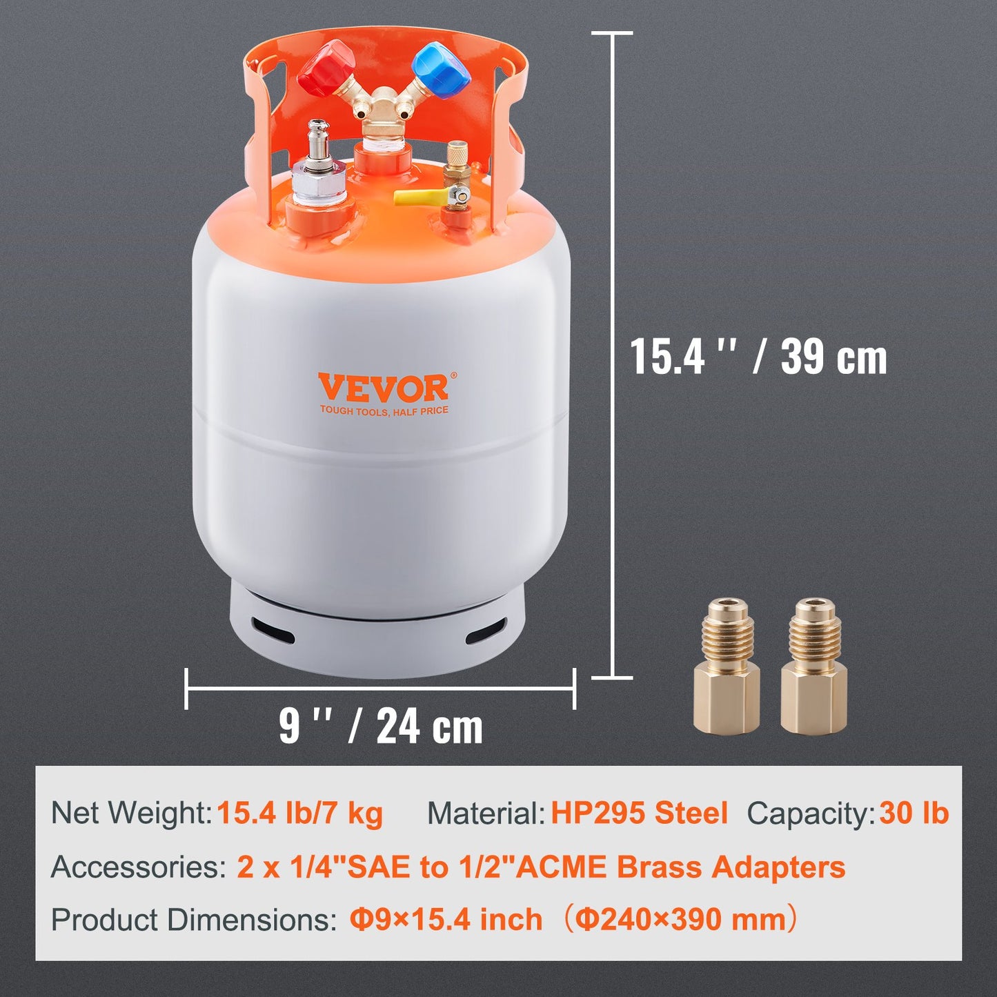 Refrigerant Recovery Reclaim 13.6 kg Cylinder Tank with Floating Switch