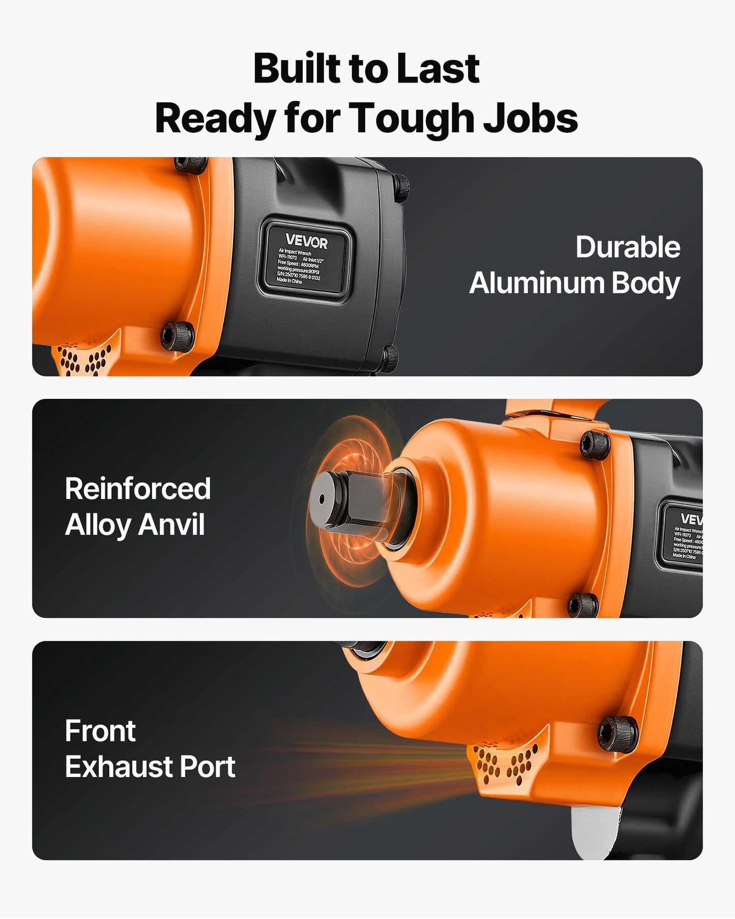 1-tums luftslagskruvmejsel, dubbelhammare luftslagpistol, upp till 1626 Nm bakåtvridmoment, 4600 varv/min 6-växlad pneumatisk skiftnyckel för krävande bilreparationer och underhåll
