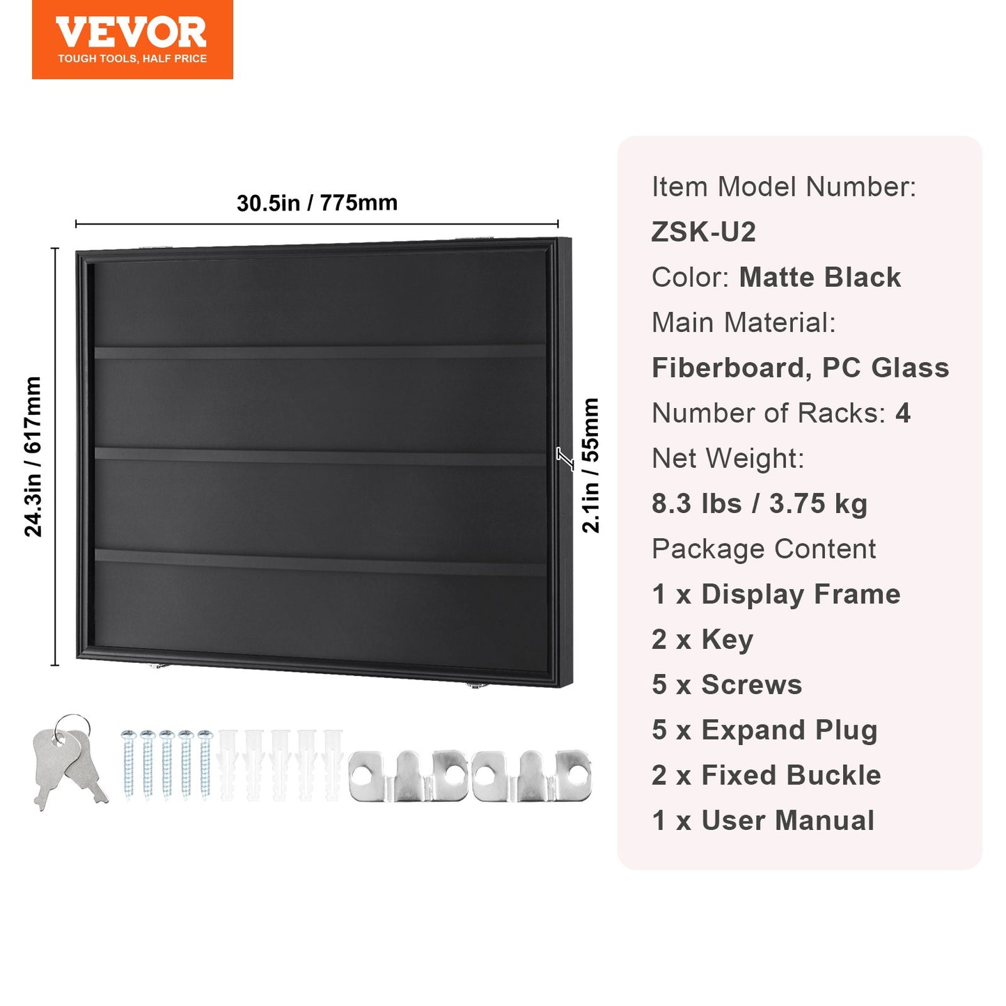 36 Graded Sports Card Display Case, 30.5x24.3x2.1 in/77.5x61.7x5.3 cm, Baseball Card Display Frame with 98% UV Protection Clear View PC Glass, Lockable Wall Cabinet for Football Basketball Hockey Trading Card