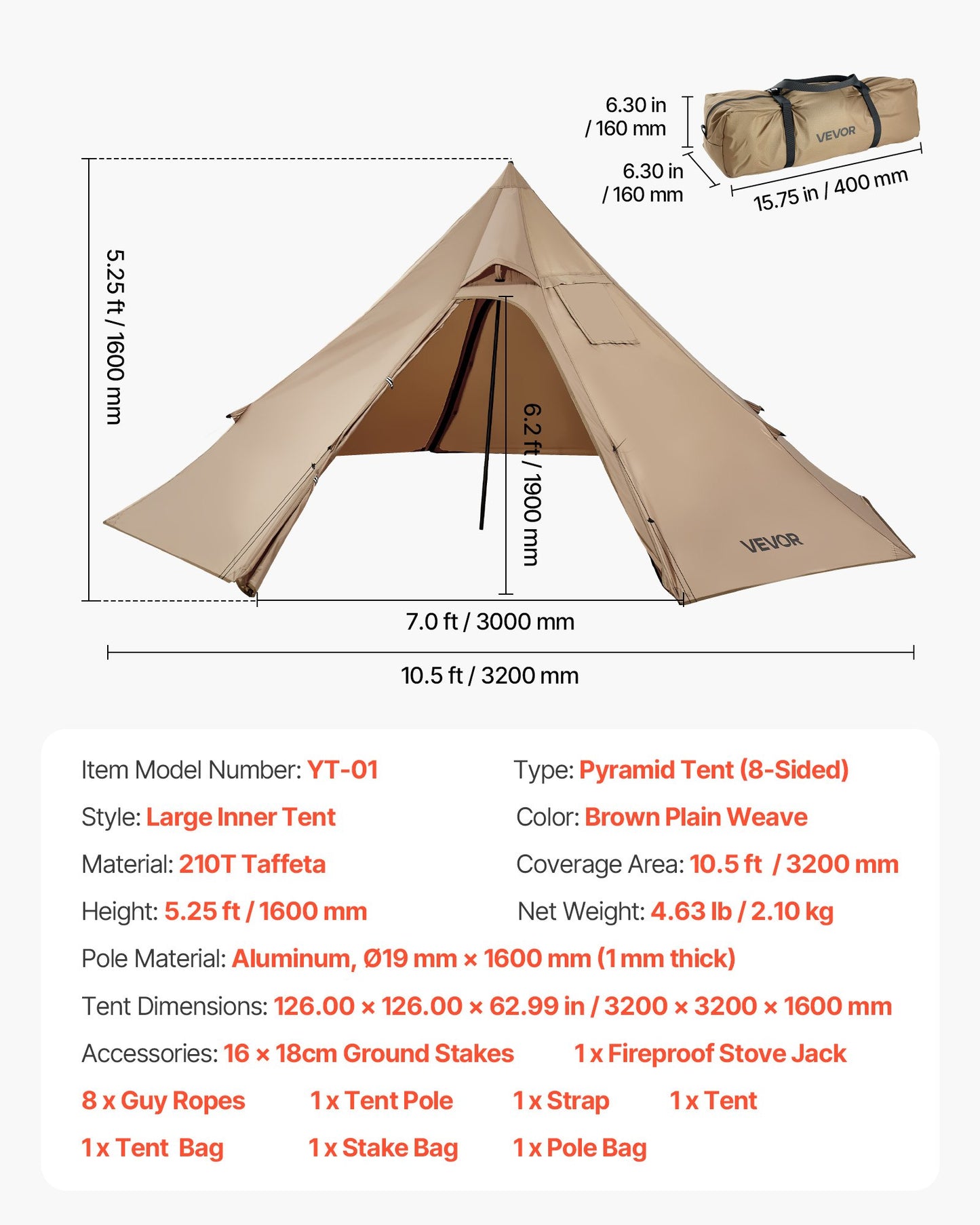 Varmt tält för 2 personer, bärbart vintertält med spisuttag, vattentäta campingtält i canvas, lätta 4-säsongstält för vandring, fiske, backpacking, storlek S