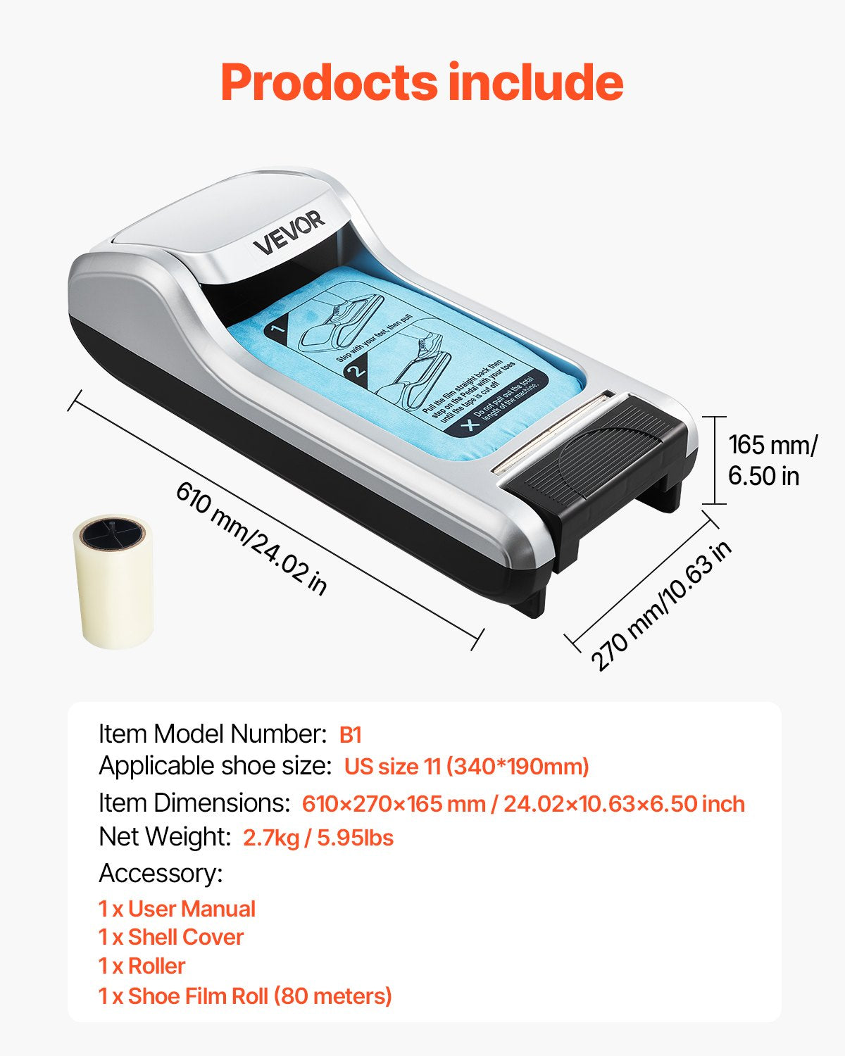 Skoöverdragsmaskin Automatisk skoöverdragsdispenser Passar upp till US 11 / EU 44