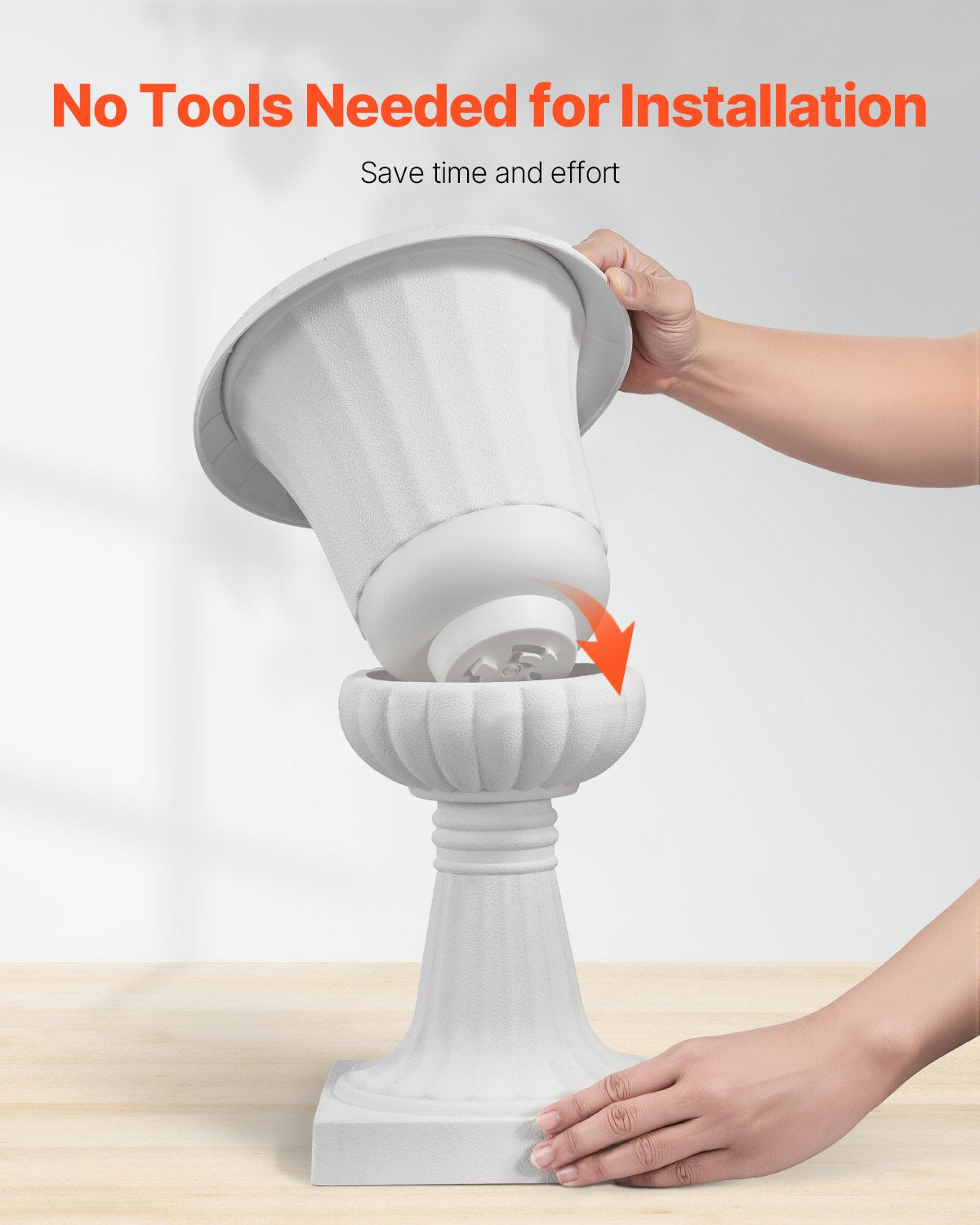 Plasturnplanter, 25 x 42 cm, 2-pack vita klassiska blomkrukor för veranda, inomhus- och utomhusvas för bröllop, fest, evenemang, hem, scen, trädgård, balkong, uteplatsdekoration