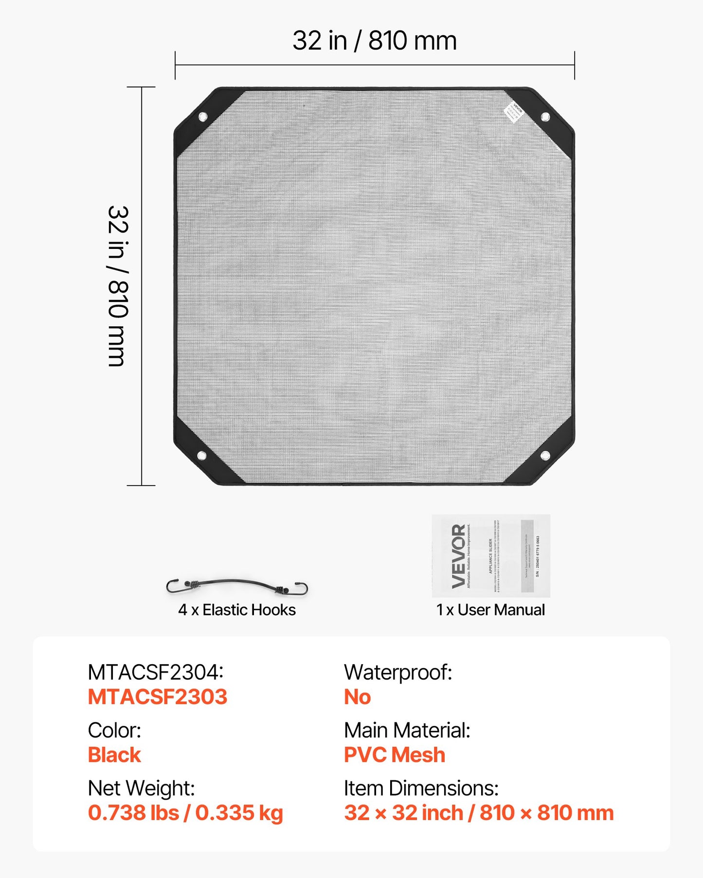 Luftkonditioneringsskydd för utomhusenheter, 810 x 810 mm Central AC-skydd för luftkonditioneringsenhet, Top Universal Mesh Defender Rivtålig Enkel installation för utomhusbruk Utomhus alla årstider, Svart