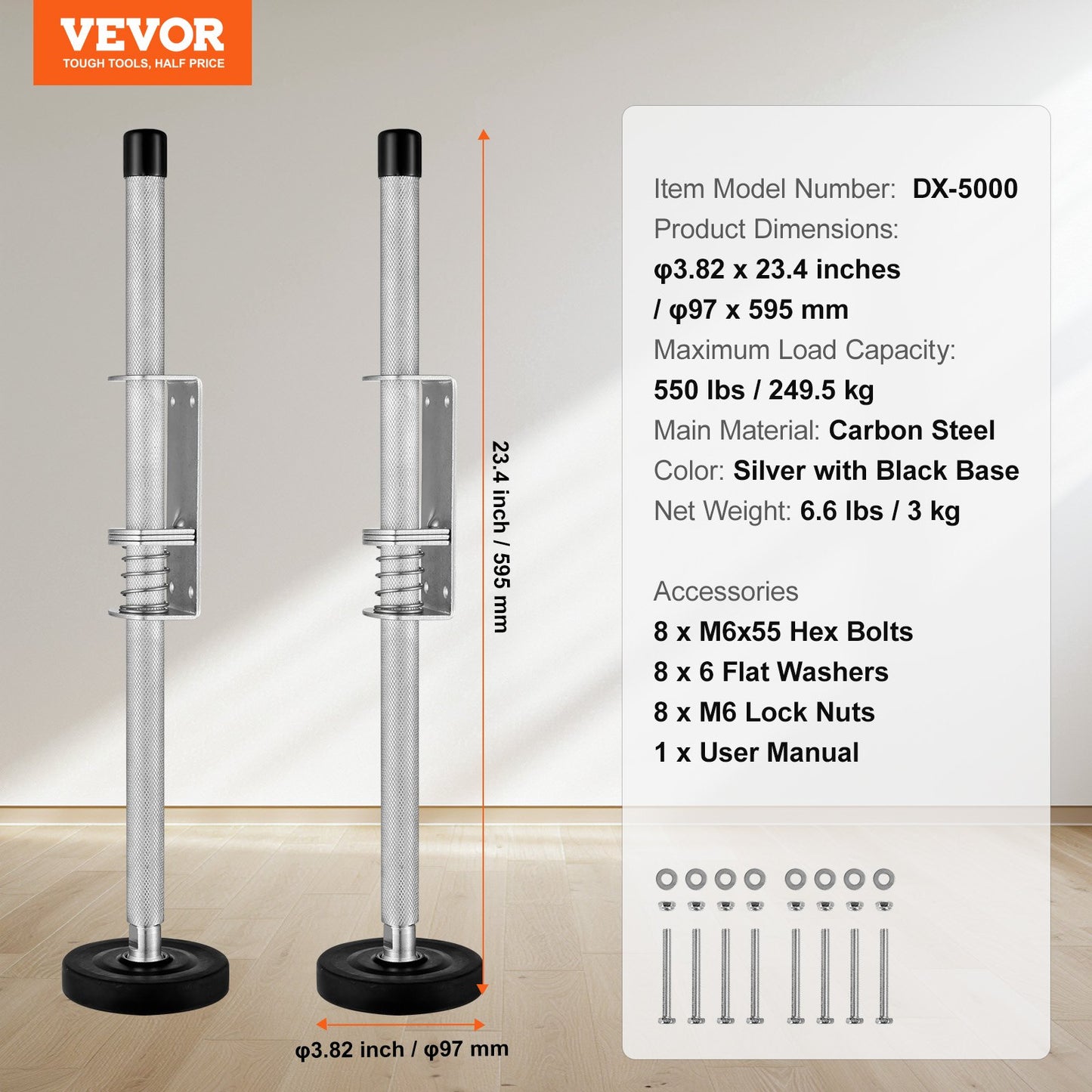 Stegeutjämnare, 23,4 tums stål 550lbs laststegeutjämnningsverktyg, lutningsbehållare, trappstegestabilisator med förvaring, lätt att använda för alla ytor, förlängningsstegetillbehör för ojämn mark