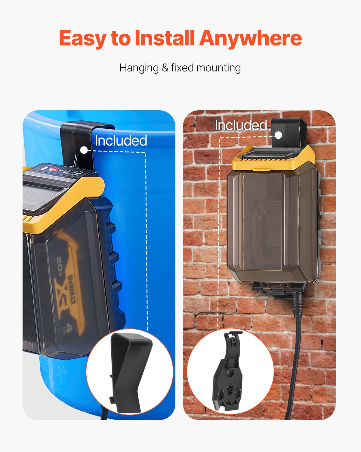 Sladdlös dränkbar vattenpump, 33 l/min (528 gph), bärbar dränkbar pump med G3/4" trädgårdsslang, kompatibel med Dewalt 20V MAX-batteri (utan batteri), elektrisk pump för pool, trädgård, damm