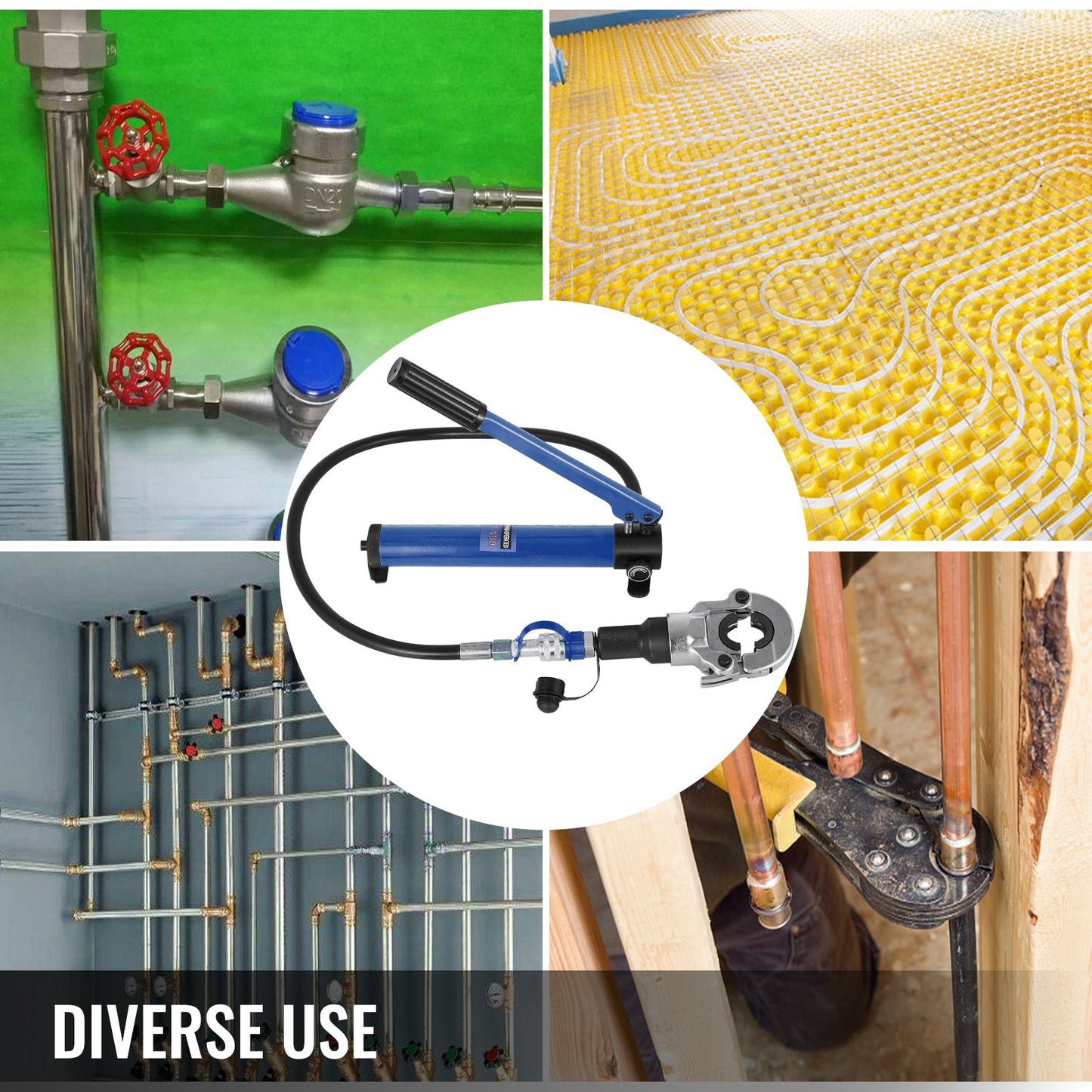 Hydraulisk krymptång 6T, presstång 16-20-25-32MM, U-formad/TH-formad rörkrymptång, handhållen presstång PE-X krymptång för kompositrör PEX