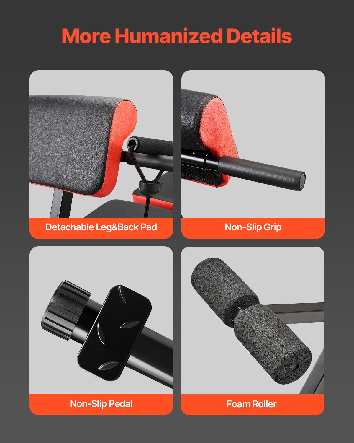 Multifunktionell viktbänk för helkroppsträning, romersk stol hyperextensionsbänk, 770 lbs justerbar och hopfällbar utrustning för rygg- och armkärna-magträning, sit up-träningsmaskin för hemmagym