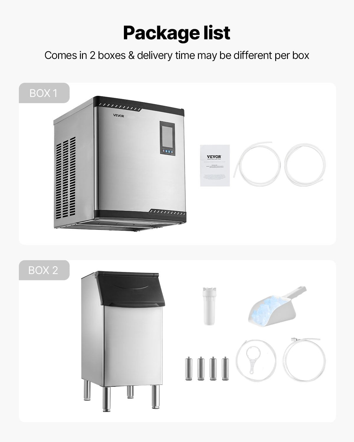 Commercial Ice Maker Machine, 136KG/24H Ice-Making Machine with 136KG Stainless Steel Storage Bin, Auto Self-Cleaning Ice Maker with Touchscreen for Bar Cafe Restaurant Business Commercial
