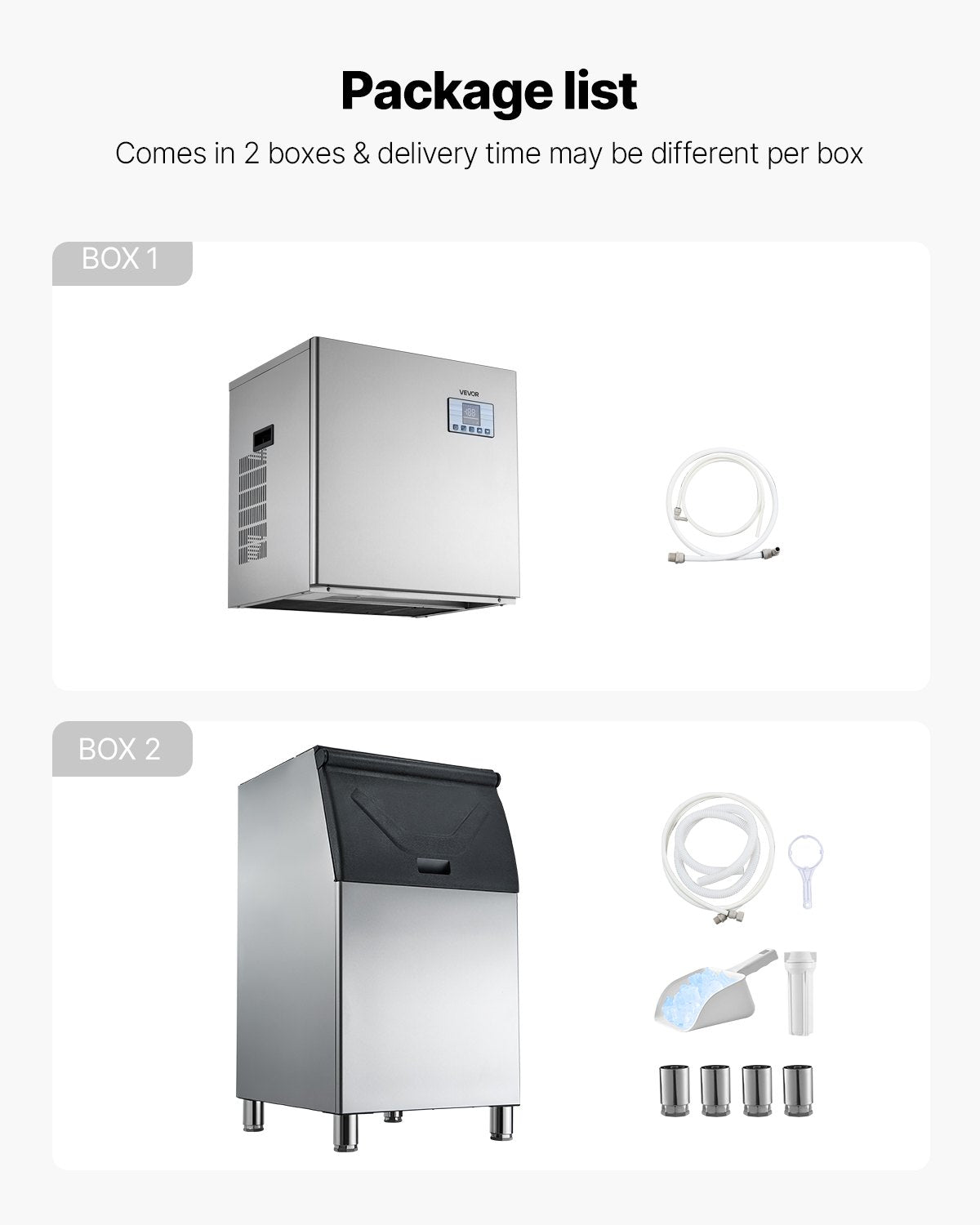 Commercial Ice Maker Machine, 250KG/24H Ice-Making Machine with 136KG Stainless Steel Storage Bin, Auto Self-Cleaning Ice Maker with Touchscreen for Bar Cafe Restaurant Business Commercial