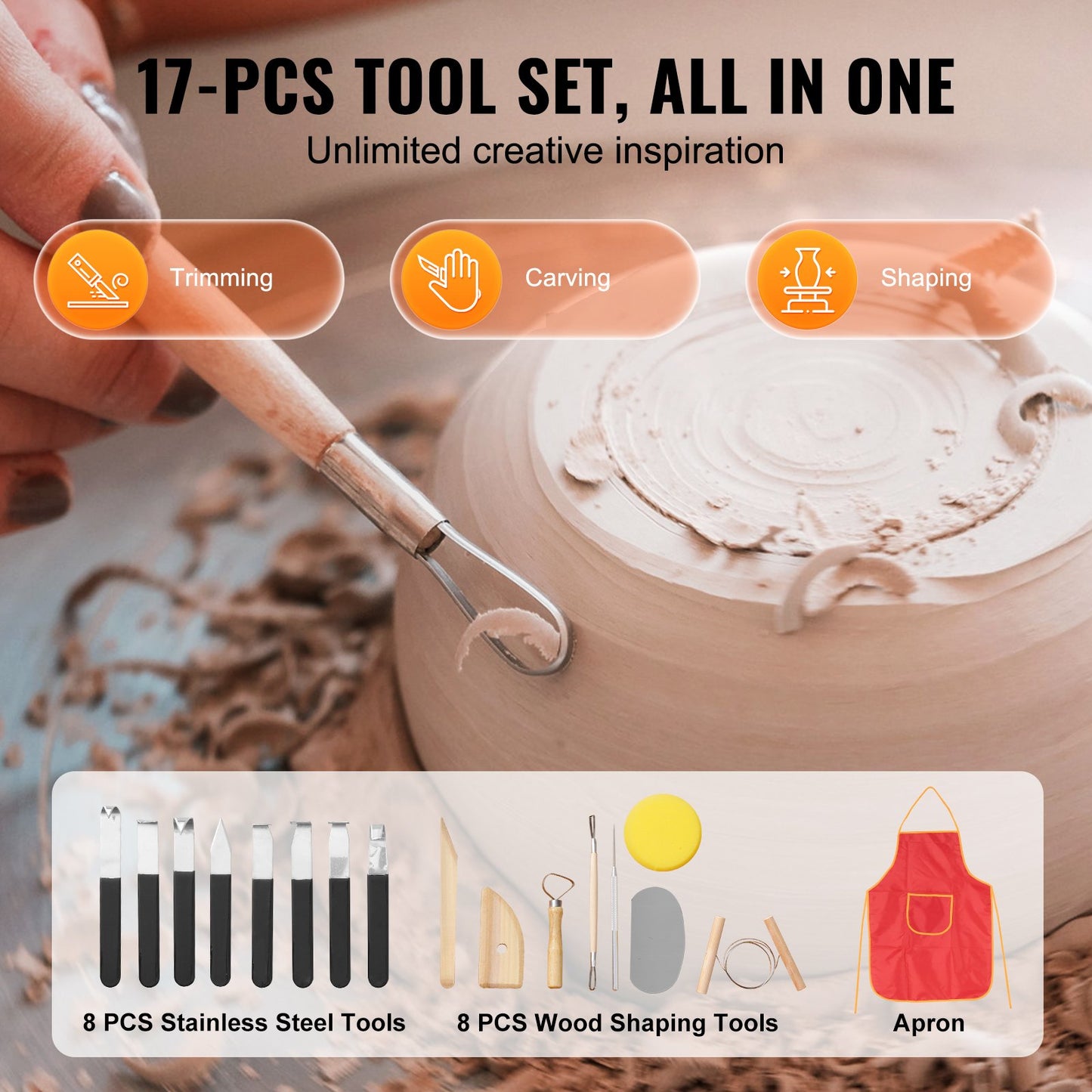 Drejskiva 27,9 cm keramisk skiva fotpedal pekskärm 450W 3 ben vit