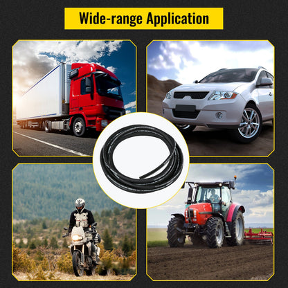 Hydraulslang 50 fot hydraulslangar i gummi med 2 höghållfasta ståltrådsflätor, innerdiameter 1/2 tum, 5000 PSI max, hydraulslang i bulk -40 °F till 250 °F, flexibel hydraulslang för olja