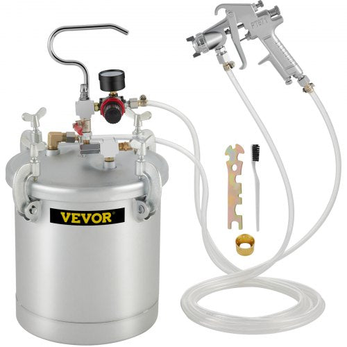 Kommersiell färgtryckstank 2,5 gallon tryckbehållare 10 liters tryckbehållare för färgspruta sprutpistol med 1,5 mm munstycke för målning med kapacitet 10 liter