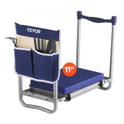 Garden Kneeler and Seat, 11 in Wide Thick Kneeling Pad, Heavy Duty Garden Kneeling Stool, Folding Garden Seat with 1 Tool Bag, Relieve Knee & Back Pain, Non-Slip Garden Bench for Grandparents