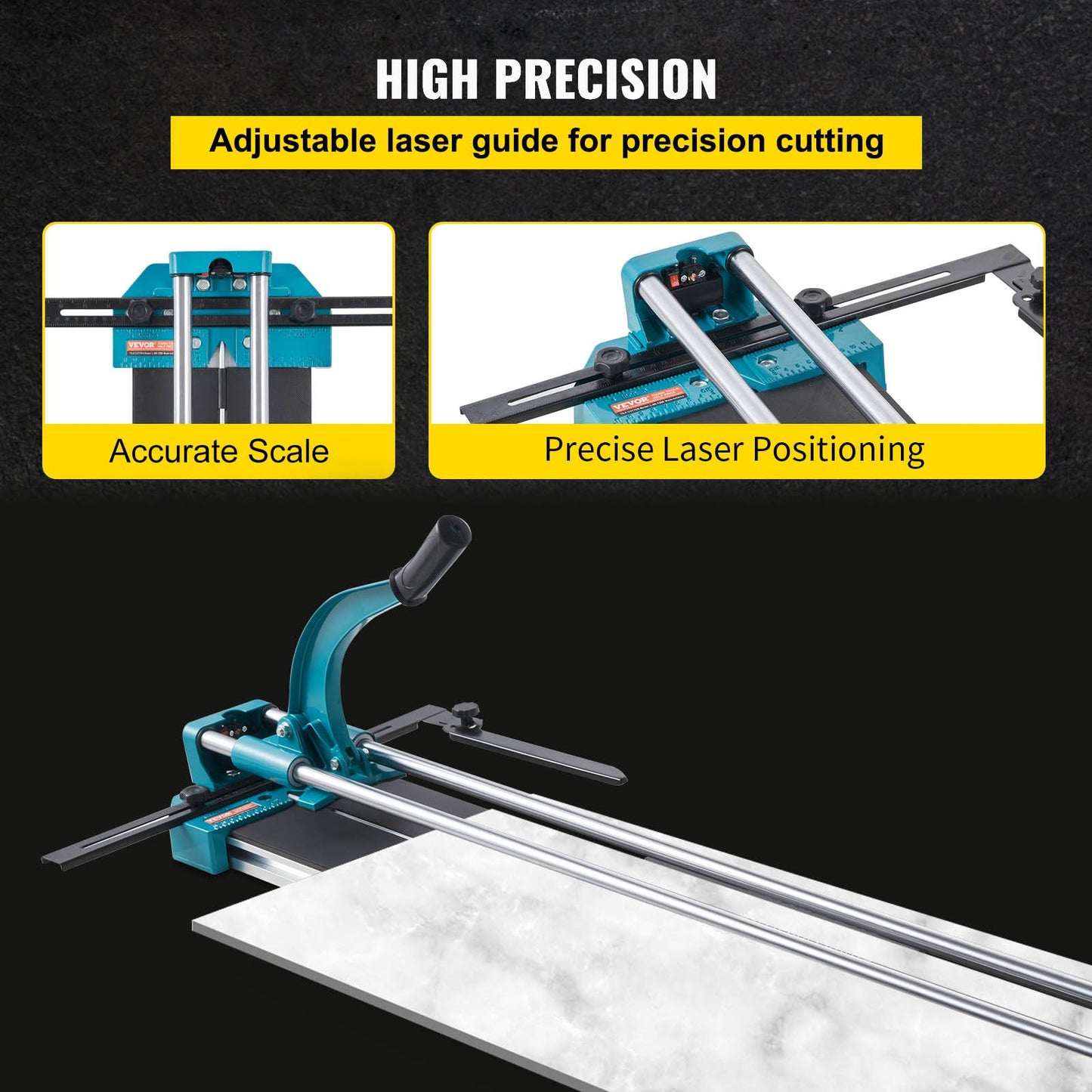 1200 mm kakelskärare, manuell kakelskärare för keramiska golvplattor med hög precision, 48 tums skärmaskin för precisionsskärning