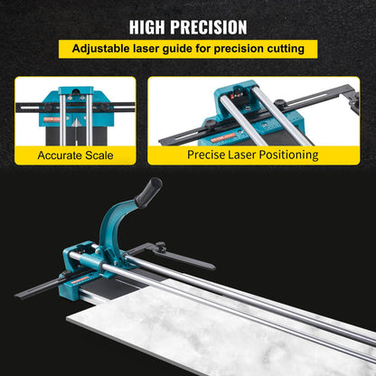 1200 mm kakelskärare, manuell kakelskärare för keramiska golvplattor med hög precision, 48 tums skärmaskin för precisionsskärning