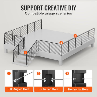 Kabelräckesstolpe, 86 cm x 2,5 cm x 5 cm L-formad hörnräckesstolpe i stål, 10 förborrade hål, kabelräckesstolpe i rostfritt stål SUS304 med horisontellt och böjt fäste, 1JZLGZHS9142UYBR4V0