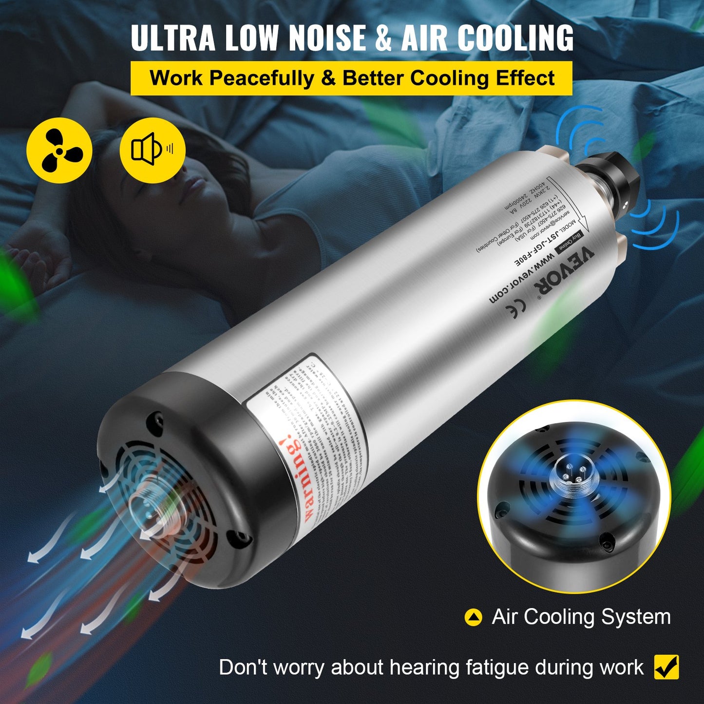 2,2 kW 2220 V luftkyld spindelmotor ER20 CNC luftkyld spindelmotor för CNC-gravyrfräsmaskin