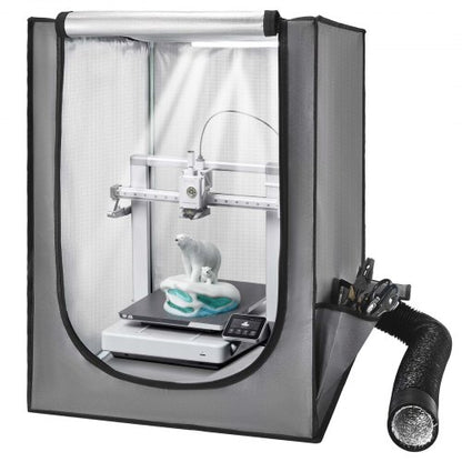 3D Printer Enclosure with Ventilation, Dustproof Waterproof Oxford Cloth Resin 3D Printer Tent, Constant Temperature Protective Case with LED, Compatible with Photon Mono/Mars 3, FDM/LCD Printer