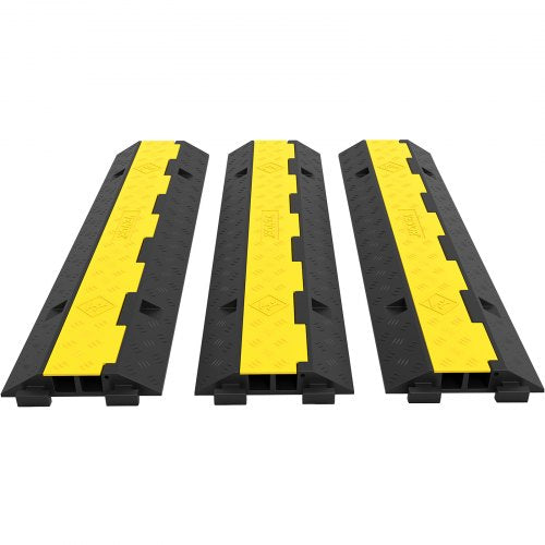 Kabelskydd 101x24,5x5cm 3-pack med 2 4989,5 kg per axelkapacitet Skyddande vajerlina Ramp Uppfart Gummi Trafikhinder