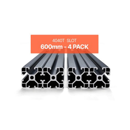 4 st. 23,6 tum (600 mm) T-spår 4040 aluminiumprofil, anodiserad linjär skena enligt europeisk standard, höghållfast extruderad aluminiumskena för 3D-skrivare, CNC-maskin DIY, lasergravering, svart