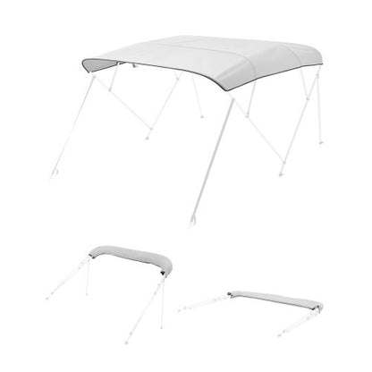 Biminitopp för båt med 4 bogar, 600D polyesterkapell, vattentätt och solskyddande båtmarkiskapell med förvaringsväska, ersättning för biminitopp, 96"Lx(97"-103")B, ljusgrå (stödram ingår ej)