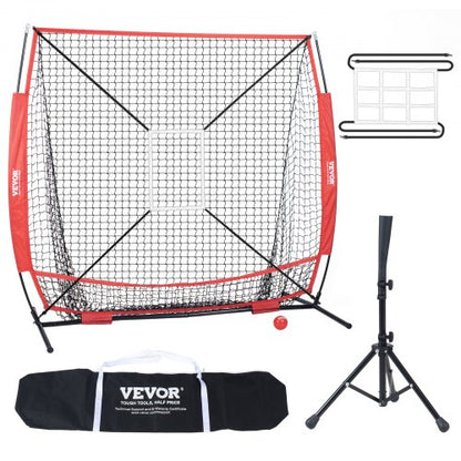 1,5x1,5 m baseboll softboll träningsnät, bärbart basebollträningsnät för att slå, slag och fånga, basebollutrustning med bågram, bärväska, slagzon, boll, slagtopp