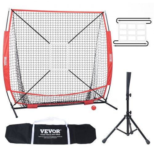 1,5x1,5 m baseboll softboll träningsnät, bärbart basebollträningsnät för att slå, slag och fånga, basebollutrustning med bågram, bärväska, slagzon, boll, slagtopp