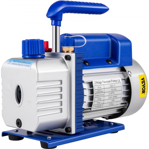 370 ml 533 l/min (9 CFM) 746 W (1 hk) Luftkonditionering Kylmedium Vakuumpump Vakuumkammare med pump Avgasningskammare med pump AC Vakuumpump