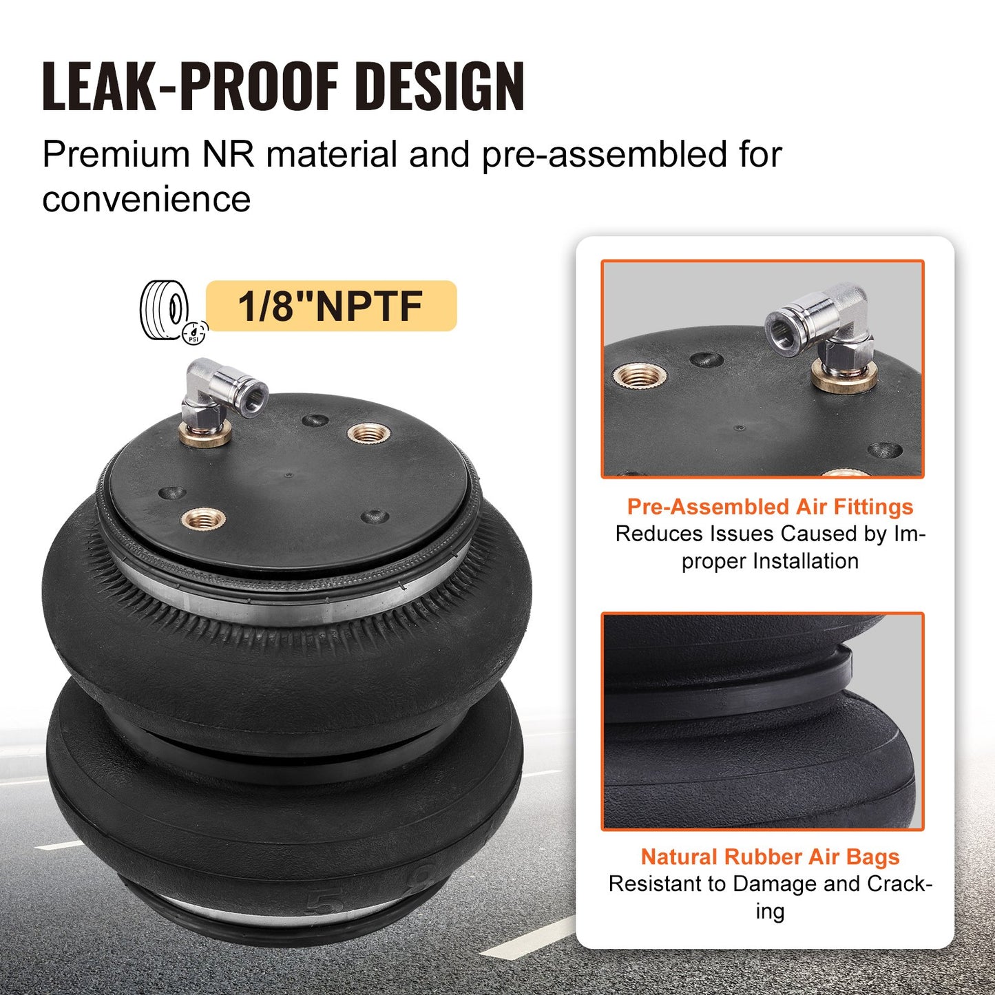 Airbag-fjädringskit, luftfjädringskit kompatibel med 2019-2023 Chevrolet Silverado 1500 och GMC Sierra 1500 4WD RWD, 5000 lbs belastning, 5 till 100 PSI