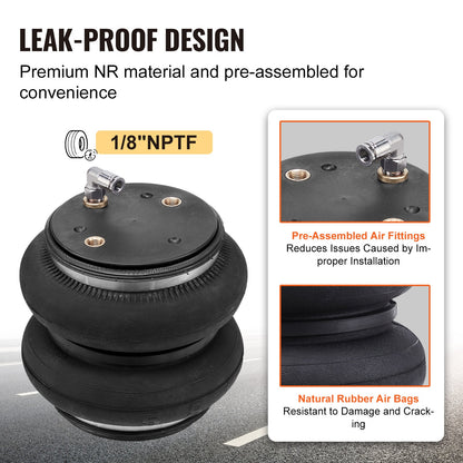Airbag-fjädringskit, luftfjädringskit kompatibel med 2019-2023 Chevrolet Silverado 1500 och GMC Sierra 1500 4WD RWD, 5000 lbs belastning, 5 till 100 PSI