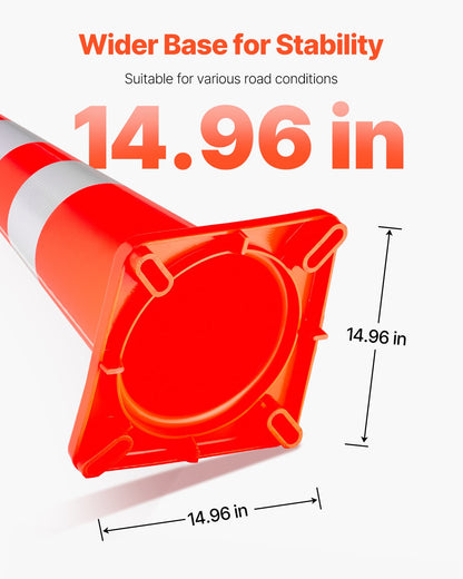 Säkerhetskoter, 6 x 36" trafikkoner, PVC orange konstruktionskoter, reflexkragar. Trafikkoner med viktad bas. Används för trafikreglering, uppfartsparkering och skolförbättring.