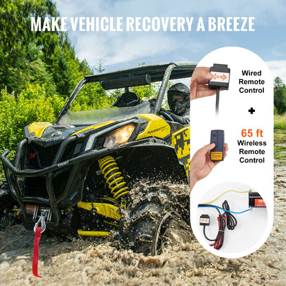 Elektrisk vinsch ATV UTV 1814,4 kg stålvajer IP55 vattentät fjärrkontroll