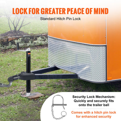 A-rams släpvagnskoppling, passar 2-tums dragkula, 3200 kg dragkapacitet, kraftig stålkoppling, perfekt för att dra kombibilar, pickuper, stadsjeepar, husbilar, svart beläggningsyta