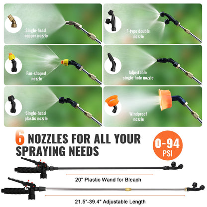 Ryggspruta Trädgårdsspruta med 15 liters behållare 0-94 PSI