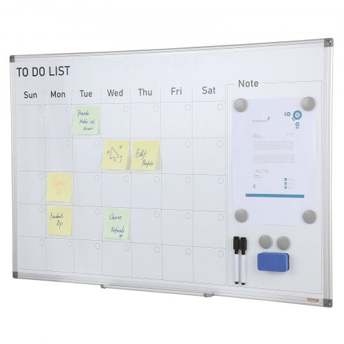 Kalender whiteboard, 36 x 24 tum magnetisk whiteboardtavla med torr raderbar pappersavtryck, månadsplanerare whiteboard för vägg, 1 magnetisk raderbar och 2 torra markörer och flyttbar bricka för restaurang, kontor, hemskola