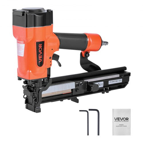 Pneumatic Staple Gun, 16 Gauge 26.4mm Wide Crown Pneumatic Stapler 16mm to 38mm Length, 70-120PSI Air Staple Gun with Two Firing Modes for Roof Decking, Wall Sheathing, Fencing, Subflooring