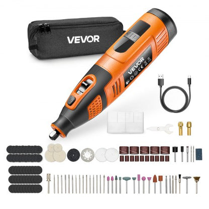 119-delars sladdlöst roterande verktygssats, DC12V bärbart mini-elroterande verktyg, 28 hastighetsnivåer 5000-32000 varv/min Multifunktionella gör-det-själv-verktyg för gravyr, slipning, polering, snidning, skärning, gör-det-själv-pyssel