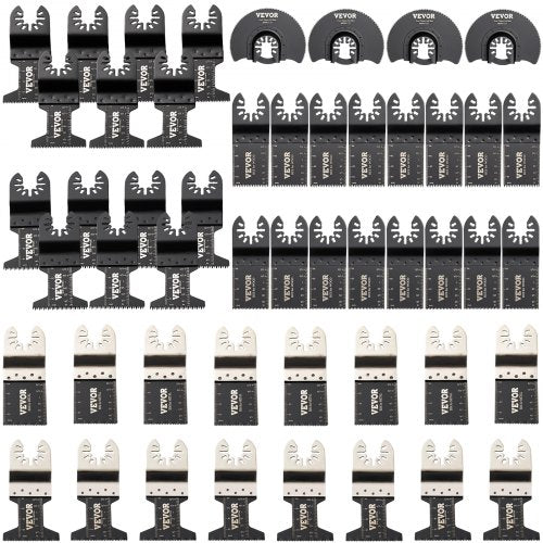 50 st oscillerande sågblad, snabbkopplingssats för multiverktyg, HCS-verktygsblad för trä, plast, metall, spik, bultar, kompatibel med Dewalt, Dremel, Fein, Worx, Bosch, Makita, Milwaukee