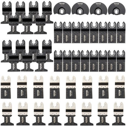50 st oscillerande sågblad, snabbkopplingssats för multiverktyg, HCS-verktygsblad för trä, plast, metall, spik, bultar, kompatibel med Dewalt, Dremel, Fein, Worx, Bosch, Makita, Milwaukee