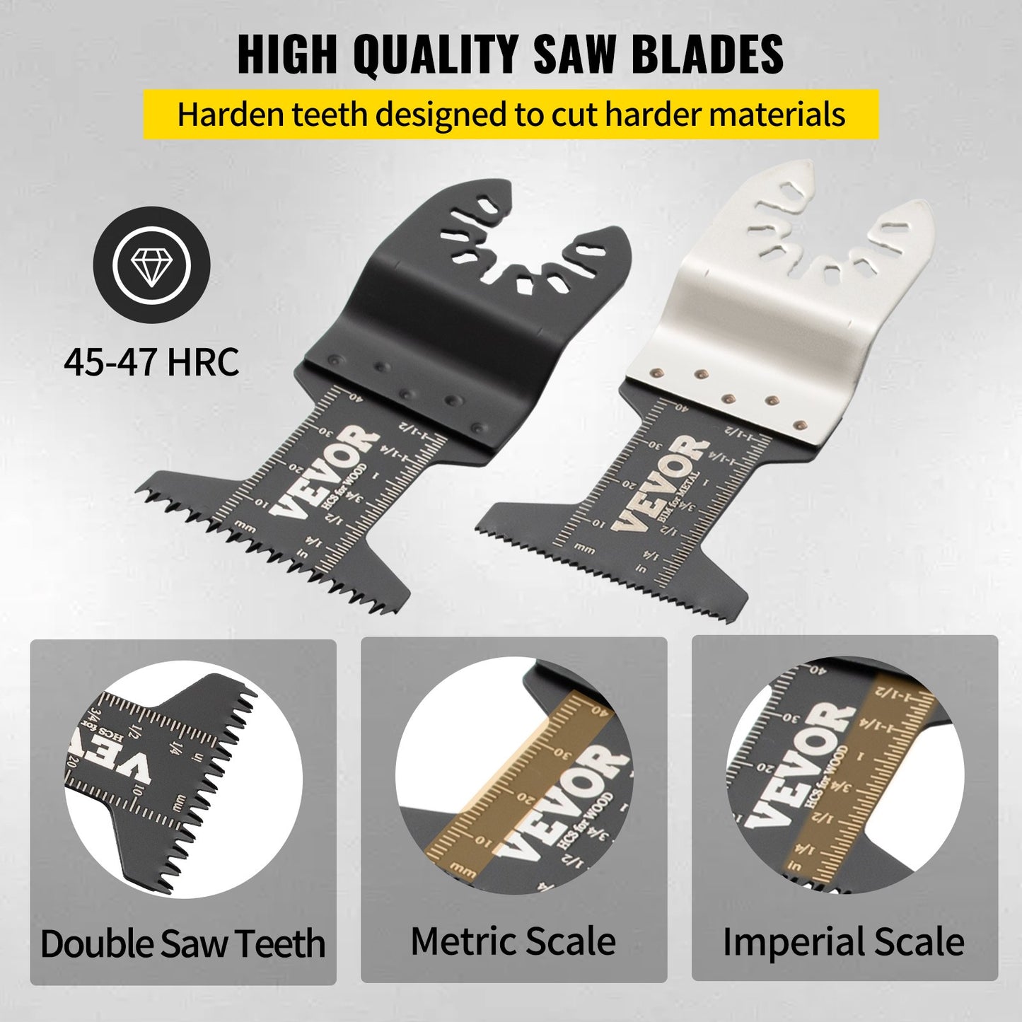 50 st oscillerande sågblad, snabbkopplingssats för multiverktyg, HCS-verktygsblad för trä, plast, metall, spik, bultar, kompatibel med Dewalt, Dremel, Fein, Worx, Bosch, Makita, Milwaukee